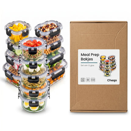 Cheqo Meal Prep Bakjes Set van 12 - Verpakking