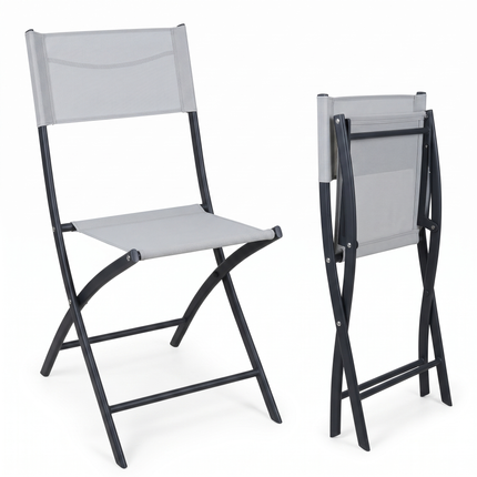 Cheqo® Vouwstoel Wit - Klapstoel - Tuinstoel - Inklapbare Stoel - Campingstoel - Balkonstoel - Terrasstoel - Bijzetstoel - Buitenstoel - Tuin Eettafelstoel - Picknickstoel - Festivalstoel - Plooistoel - Tuinzetel - Kampeerstoel - Klapstoeltje - Hero Studio v2 - Open en ingeklapt