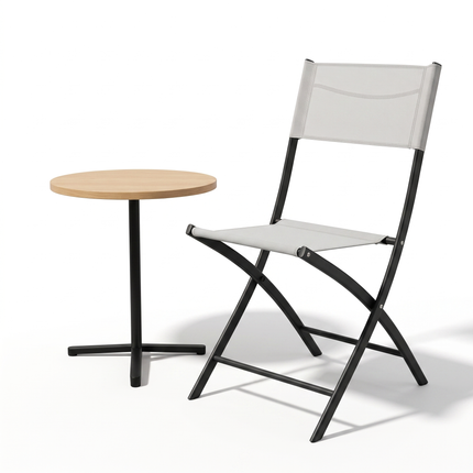 Cheqo® Vouwstoel Wit - Klapstoel - Tuinstoel - Inklapbare Stoel - Campingstoel - Balkonstoel - Terrasstoel - Bijzetstoel - Buitenstoel - Tuin Eettafelstoel - Picknickstoel - Festivalstoel - Plooistoel - Tuinzetel - Kampeerstoel - Klapstoeltje - Hero Studio v3 (oude poging) - Bistrosetting