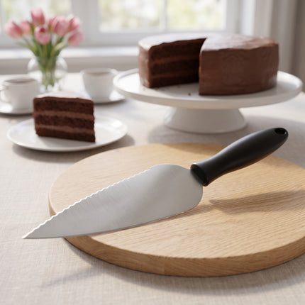 Cheqo® Taartmes - Taartschep met Snijrand - Taartsnijder - Cakesnijder - Gebakschep - Gebakmes - Taartserveerder - Vlaaischep - Taartbestek voor Bruidstaart en Verjaardag - Bakaccessoires - Keukengerei - Serveerschep - Cake Server - Hero Lifestyle