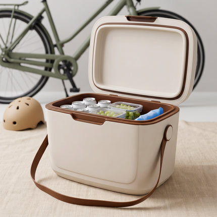 Cheqo® Koelbox - Draagbare Koelbox zonder Stroom - Passieve Koelbox met Verstelbare Draagriem - Koelbox voor Camping en Strand - Picknick Koelbox voor Auto en Boot - Koeltas voor Festival - Isolerende Koelbox met Deksel - Retro Koelbox - Hero Lifestyle