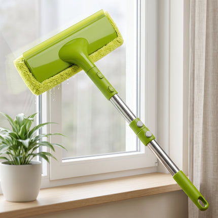 Cheqo® Telescopische Raamwisser - Raamwisser met Steel - Uitschuifbare Raamwisser - Ramenwasser - Raamtrekker - Ruitenwisser - Glazenwasser - Vensterwisser - Telescoopsteel - Buigbaar - voor Ramen Wassen en Ruiten Schoonmaken van Hoge Ramen - Hero Lifestyle