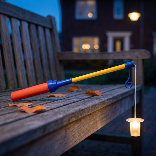 Cheqo® Lampionstokje 50 cm met LED Lichtje - Sint Maarten - Lampion Lampje - 11 November - Lantaarnstok - voor Kinderen - Warm Wit - Halloween - Kinderfeestje - Inclusief Batterijen - Hero Lifestyle
