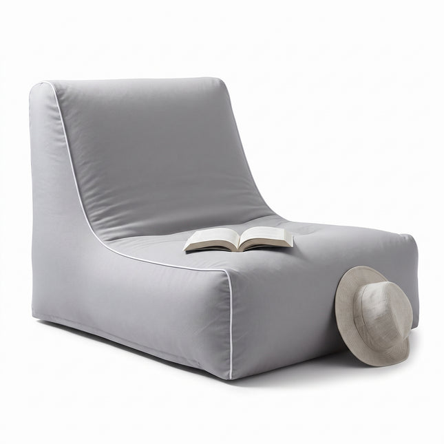 Cheqo® Opblaasbare Sofa Lichtgrijs - Zitzak Buiten - Opblaasbare Loungestoel - Lounge Fauteuil - Zitzak Volwassenen - Opblaasbare Stoel - Beanless Zitzak - Loungestoel voor Tuin - Relaxstoel - Ligstoel - Outdoor Sofa - Strandstoel - Campingstoel - Hero Studio