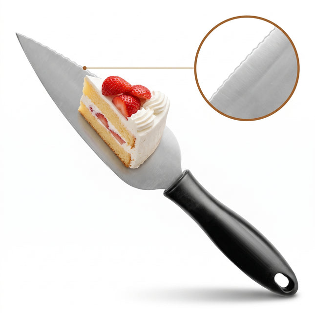 Cheqo® Taartmes - Taartschep met Snijrand - Taartsnijder - Cakesnijder - Gebakschep - Gebakmes - Taartserveerder - Vlaaischep - Taartbestek voor Bruidstaart en Verjaardag - Bakaccessoires - Keukengerei - Serveerschep - Cake Server - Hero Studio
