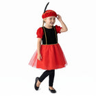 Cheqo® Pietenjurk Kind 98-104 - Zwart Rood - Sinterklaas Verkleedkleding - Pieten Kostuum voor Kinderen - Pietenpak voor Meisjes - Verkleden als Piet - Jurk met Pofmouwen en Pietenmuts - Pakjesavond en Intocht - ca. 3-4 Jaar - Hero Studio