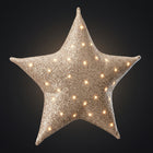 Cheqo® Verlichte Kerstster Goud - LED Kerstster met Kerstlampjes - op Batterijen met Timer - Kerstverlichting voor Binnen - Kerstdecoratie om op te Hangen - Warm Wit - Sfeerverlichting - Verlicht Kerstfiguur - Adventster - Raamdecoratie Kerst - Hero Studio