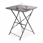 Cheqo® Klaptafel Antraciet - Tuintafel - Inklapbare Tafel - Balkontafel - Bistrotafel - Campingtafel - Bijzettafel - Vouwtafel - Opvouwbare Tafel - Terrastafel - Vierkante Tafel - Buitentafel - Plooitafel - Metalen Tafel voor Tuin en Balkon - Hero Studio
