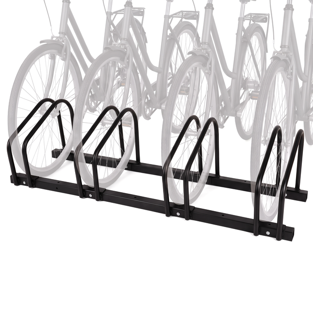 Cheqo® Fietsenrek voor 4 Fietsen - Fietsenstandaard - Fietsrek - Fietsenstalling - Fietsbeugel - Vloermontage en Muurmontage - voor Brede Banden - voor Binnen en Buiten - voor Garage - Schuur en Tuin - Fiets Standaard - Fietsen Rek - Zwart - Hero Studio ghost-fietsen v8 (kloon van v7)