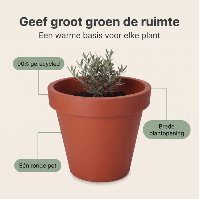 Cheqo® Bloempot Terracotta Rond Kunststof - Benefit Map
