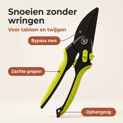 Cheqo® Snoeischaar - Tuinschaar Bypass - Handsnoeischaar - Rozenschaar - Plantenschaar - Bloemenschaar - Knipschaar met Vergrendeling - Tuingereedschap - Snoeigereedschap voor Takken en Twijgen - Struiken en Heesters - Groen Zwart - Secateurs - Benefit Map
