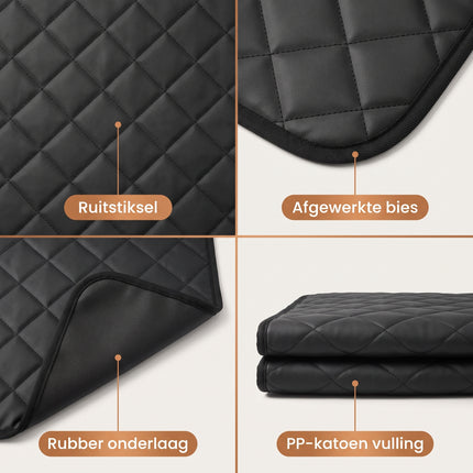 Cheqo® Hondendeken Auto Achterbank - Hondendeken Kofferbak - Beschermhoes Achterbank Hond - Hondenkleed Auto - Autodeken Hond - Autohoes Hond - Achterbankhoes - Hondenmat Auto - Hangmat Hond Auto - Autostoelhoes - Waterdicht en Antislip - Zwart - Detail Split