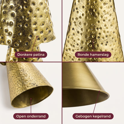 Cheqo® Metalen Kerstboom - Decoratieve Kerstboom - Kerstboom Decoratie - Kerstversiering - Gouden Kerstboom - Kunstkerstboom - Kerst Tafeldecoratie - Kerstboom Zonder Verlichting - Decoratieboom - Sierboom - Kerstboombeeldje - Kerstboom met Ster - Detail Split