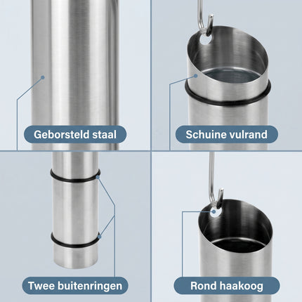 Cheqo® Radiator Waterverdamper Set van 2 - Luchtbevochtiger voor Radiator en Verwarming - RVS Verdampingsbakje met Ophanghaak - Verwarmingsbakje - Waterbakje voor Radiator - Luchtvochtigheid Verhogen - voor Woonkamer en Slaapkamer - Zilver - Detail Split