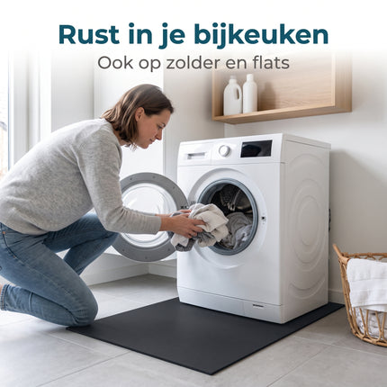 Cheqo® Anti Trillingsmat Wasmachine en Wasdroger - Antislipmat - Trillingsdemper - Geluidsdempende Mat - Anti Vibratiemat - Dempingsmat - Wasmachine Onderlegger - Vloerbeschermingsmat voor Vaatwasser en Fitnessapparaat - Trilmat - Grijs - Lifestyle