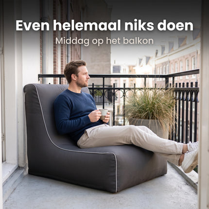 Cheqo® Opblaasbare Sofa Donkergrijs - Opblaasbare Loungestoel - Zitzak Buiten - Zitzak Volwassenen - Opblaasbare Stoel - Lounge Fauteuil - Opblaasbare Zetel - Outdoor Sofa - Relaxstoel - Tuinstoel voor Terras - Campingstoel - Strandstoel - Lifestyle