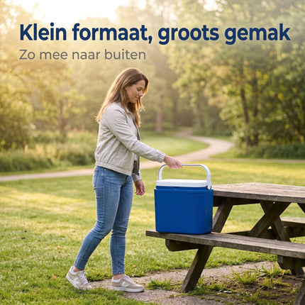 Cheqo® Koelbox Klein Draagbaar Blauw - Lifestyle