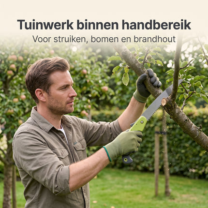 Cheqo® Takkenzaag Opvouwbaar - Snoeizaag Inklapbaar - Vouwzaag - Klapzaag - Handzaag - Boomzaag - Houtzaag - Tuinzaag - Zakzaag - Tuingereedschap voor Snoeien - voor Takken en Struiken - voor de Tuin - Kampeerzaag - Survival Zaag - Zaag - Lifestyle