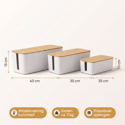 Cheqo Kabelbox Set van 3 - Specs r2