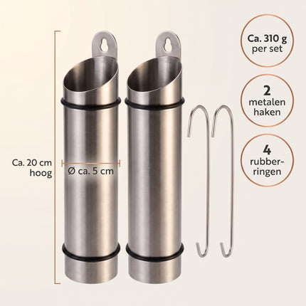Cheqo® Waterverdamper Set van 2 - Luchtbevochtiger Radiator - Radiator Waterverdamper - Waterverdamper Verwarming - Luchtbevochtiger RVS - Waterbakje Radiator met Ophanghaak - Waterverdamper Hangend - Luchtvochtigheid Verhogen tegen Droge Lucht - Specs (oude v0)
