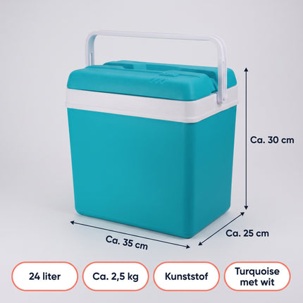 Cheqo® Koelbox passief 24L turquoise - Specs (oude v0)