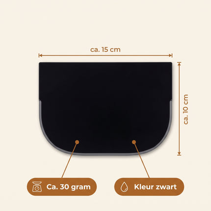 Cheqo® Deegschraper Zwart - Deegkrabber - Deegsnijder - Deegsteker - Deegspatel - Taart Schraper - Fondant Schraper - Keukenschraper - Bakgereedschap - Kom Schraper - Deegkaart - voor Brood en Pizza - Zuurdesem Accessoires - Dough Scraper - Specs