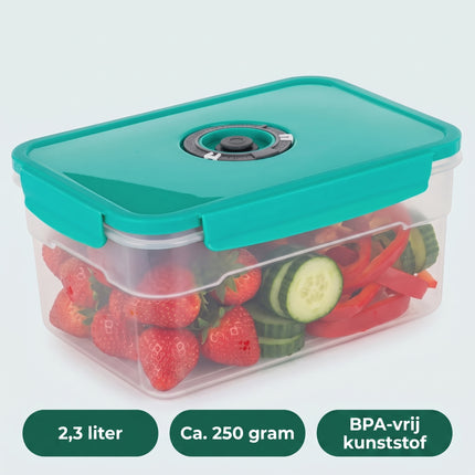 Cheqo® Vacuüm Vershouddoos - Voedselcontainer - Vacuüm Bewaardoos - Vershoudbakjes - Vacuümbox - Voorraaddoos - Opbergdoos met Deksel - Diepvriesbakjes - Meal Prep Bakjes - Vershoudbox met Datumindicator - Luchtdichte Voedseldoos - Vacuümdoos - Specs