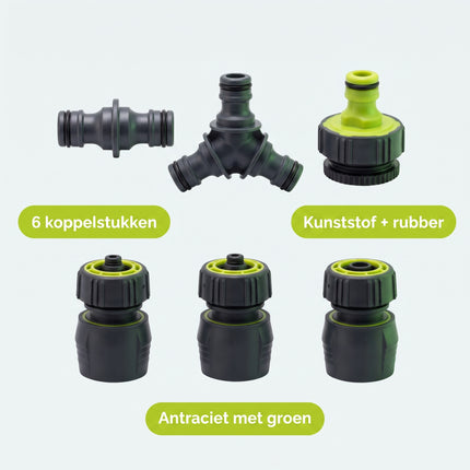 Cheqo® Tuinslang Koppelstukken Set 6-delig - Specs