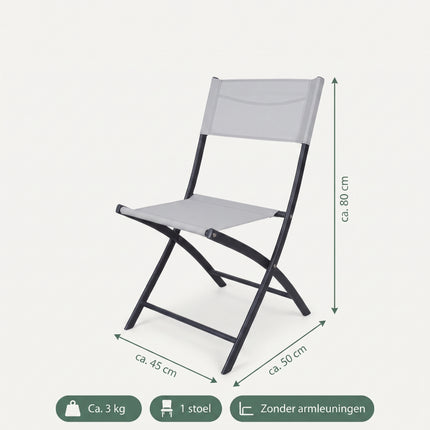 Cheqo® Vouwstoel Wit - Klapstoel - Tuinstoel - Inklapbare Stoel - Campingstoel - Balkonstoel - Terrasstoel - Bijzetstoel - Buitenstoel - Tuin Eettafelstoel - Picknickstoel - Festivalstoel - Plooistoel - Tuinzetel - Kampeerstoel - Klapstoeltje - Specs