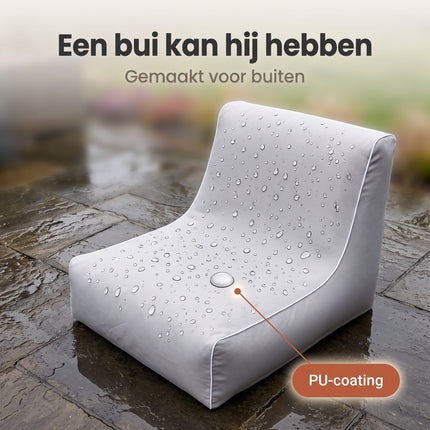 Cheqo® Opblaasbare Sofa Lichtgrijs - Zitzak Buiten - Opblaasbare Loungestoel - Lounge Fauteuil - Zitzak Volwassenen - Opblaasbare Stoel - Beanless Zitzak - Loungestoel voor Tuin - Relaxstoel - Ligstoel - Outdoor Sofa - Strandstoel - Campingstoel - Bezwaarkiller