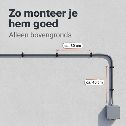 Cheqo® Buitenkabel 5 X 2.5 mm² 25 m - XMVK Kabel - Installatiekabel Buitengebruik - Krachtstroomkabel - Stroomkabel voor Buiten - Tuinkabel - Elektriciteitskabel - Bovengrondse Kabel voor Tuinverlichting en Buitenstopcontact - Grijs - Bezwaarkiller