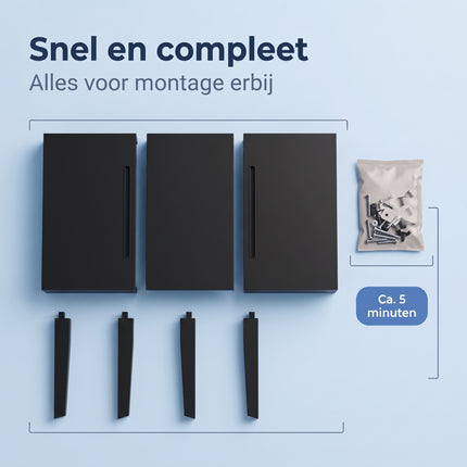 Cheqo® Monitor Standaard - Monitorstandaard - Monitor Verhoger - Beeldschermverhoger voor 2 Schermen - Verstelbaar en Uitschuifbaar - Bureau Organizer - Laptop Standaard - Bureauverhoger - Ergonomisch - Telefoonhouder - Kabelmanagement - Zwart - Bezwaarkiller