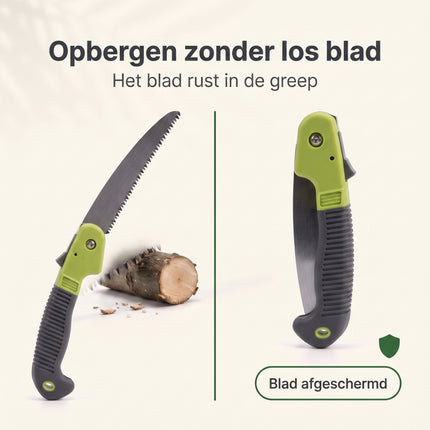 Cheqo® Takkenzaag Opvouwbaar - Snoeizaag Inklapbaar - Vouwzaag - Klapzaag - Handzaag - Boomzaag - Houtzaag - Tuinzaag - Zakzaag - Tuingereedschap voor Snoeien - voor Takken en Struiken - voor de Tuin - Kampeerzaag - Survival Zaag - Zaag - Bezwaarkiller