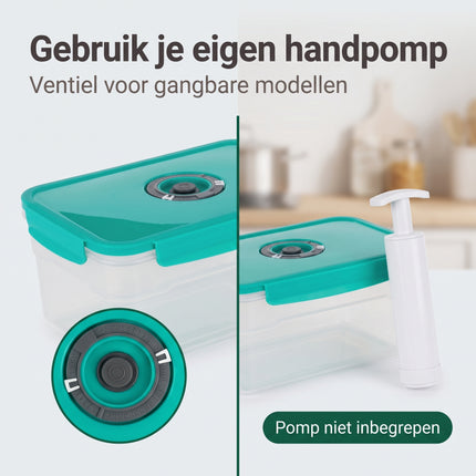 Cheqo® Vacuüm Vershouddoos - Voedselcontainer - Vacuüm Bewaardoos - Vershoudbakjes - Vacuümbox - Voorraaddoos - Opbergdoos met Deksel - Diepvriesbakjes - Meal Prep Bakjes - Vershoudbox met Datumindicator - Luchtdichte Voedseldoos - Vacuümdoos - Bezwaarkiller