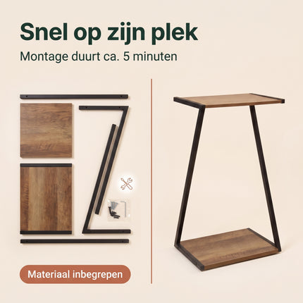 Cheqo® Plantenstandaard - Plantentafel - Bloempothouder - Plantenkruk - Plantenrek met 2 Niveaus - Plantenhouder - Plantentafeltje voor Binnen - Bloempot Standaard - Plantenzuil - Bijzettafel - Industrieel Design voor Woonkamer en Balkon - Bezwaarkiller