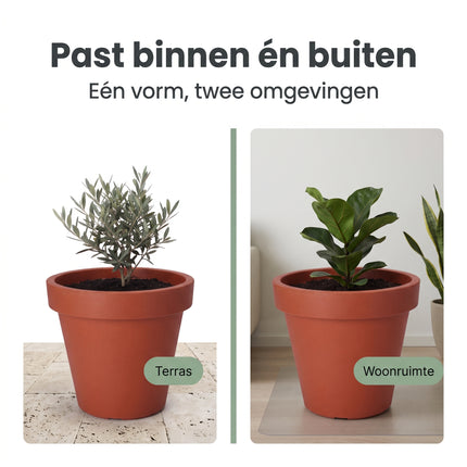 Cheqo® Bloempot Terracotta Rond Kunststof - Bezwaarkiller