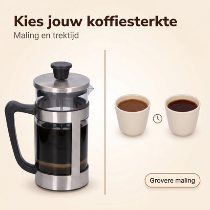 Cheqo® Cafetière - French Press - Koffiemaker - Koffiezetapparaat - Koffiepers - Koffiezetter - Coffee Maker - Glazen Kan met Filter - voor 8 Kopjes - RVS Houder - voor Verse Koffie - Handmatige Koffiezet met Zeef - Koffie Press voor Thuis - Bezwaarkiller
