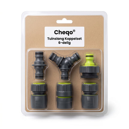 Cheqo® Tuinslang Koppelstukken Set 6-delig - Verpakking