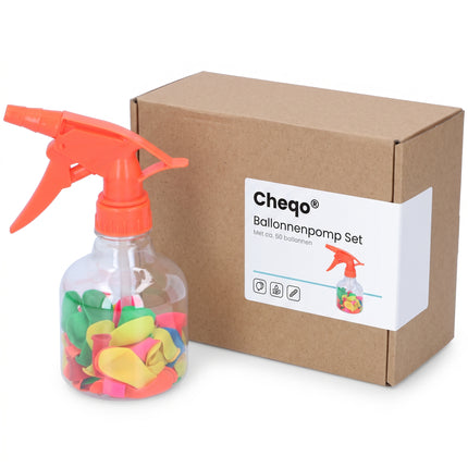 Cheqo® Waterballonnen Pomp Set van 50 - Waterballonnen - Waterballon Vuller - Waterbommen - Ballonpomp - Handpomp voor Ballonnen Vullen - Watergevecht - Buitenspeelgoed - Waterspeelgoed voor Kinderen - Zomer - Tuin - Kinderfeestje - Waterpret - Verpakking