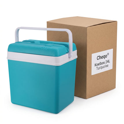 Cheqo® Koelbox passief 24L turquoise - Verpakking