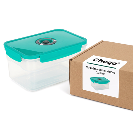 Cheqo® Vacuüm Vershouddoos - Voedselcontainer - Vacuüm Bewaardoos - Vershoudbakjes - Vacuümbox - Voorraaddoos - Opbergdoos met Deksel - Diepvriesbakjes - Meal Prep Bakjes - Vershoudbox met Datumindicator - Luchtdichte Voedseldoos - Vacuümdoos - Verpakking