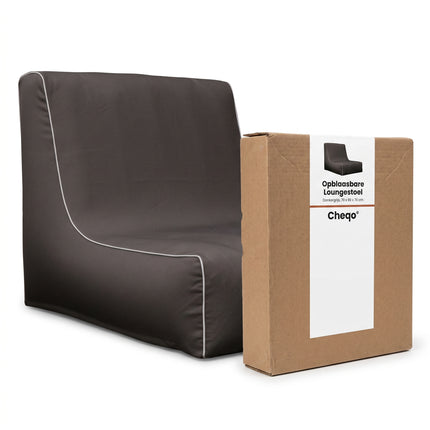 Cheqo® Opblaasbare Sofa Donkergrijs - Opblaasbare Loungestoel - Zitzak Buiten - Zitzak Volwassenen - Opblaasbare Stoel - Lounge Fauteuil - Opblaasbare Zetel - Outdoor Sofa - Relaxstoel - Tuinstoel voor Terras - Campingstoel - Strandstoel - Verpakking