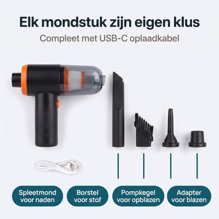Cheqo® Mini Stofzuiger - Handstofzuiger - Kruimeldief - Leveromvang
