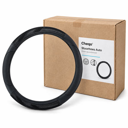 infographic opus55 verpakking - Cheqo® Stuurhoes Auto Zwart Geperforeerd