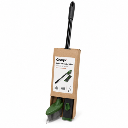 infographic opus55 verpakking - Cheqo® Onkruidborstel 3-in-1 met Telescopische Steel