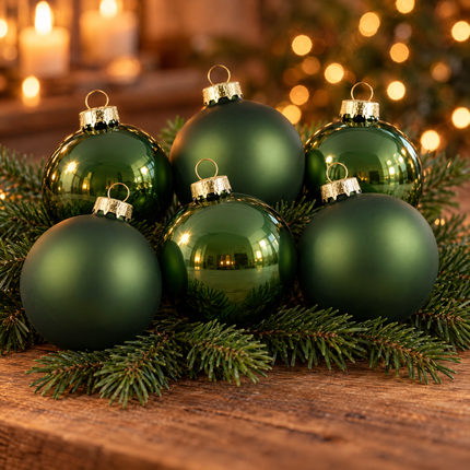 infographic opus55 hoofdafbeelding - Cheqo® Glazen Kerstballen Groen
