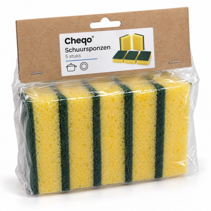 infographic opus55 verpakking - Cheqo® Schuursponzen Set van 5