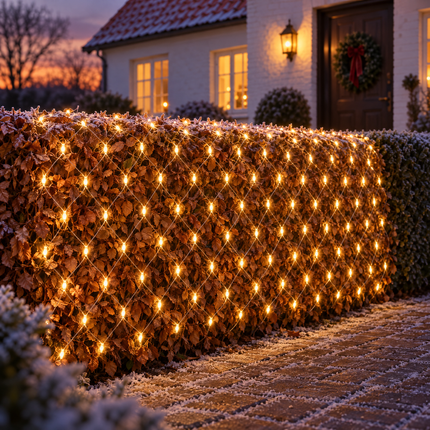 infographic opus55 hoofdafbeelding - Cheqo® Netverlichting 160 LED Warm Wit met Transparant Snoer