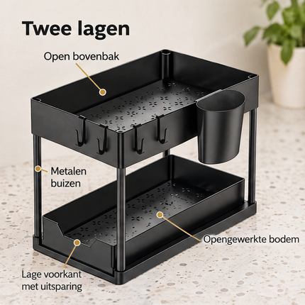 infographic opus55 infographic 3 - Cheqo® Keukenkast Organizer Zwart