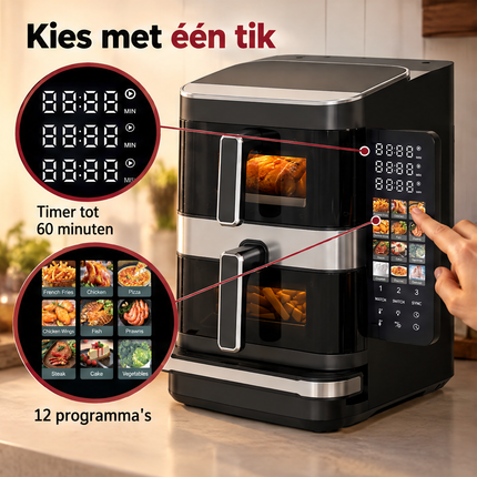infographic opus55 infographic 4 - Cheqo® Dubbele Airfryer met Pizza Oven